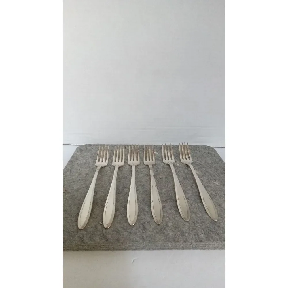 Vintage Silverplate Dinner Fork Set of 6 Classic Pattern Elegant Dining Flatware